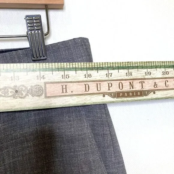 Zanella Mens Size 32 Gray Flat Wool Blend Front Superfine Dress Pants Stretchy